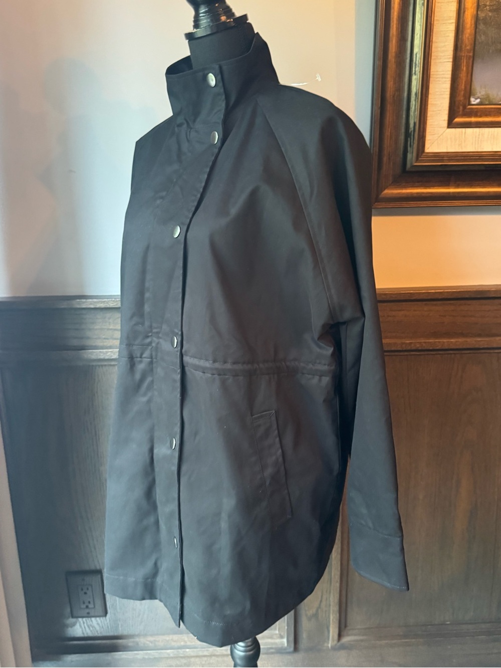 A new day Women's Black Drawstring Waist Parka Jacket medium NWT - Picture 8 of 11